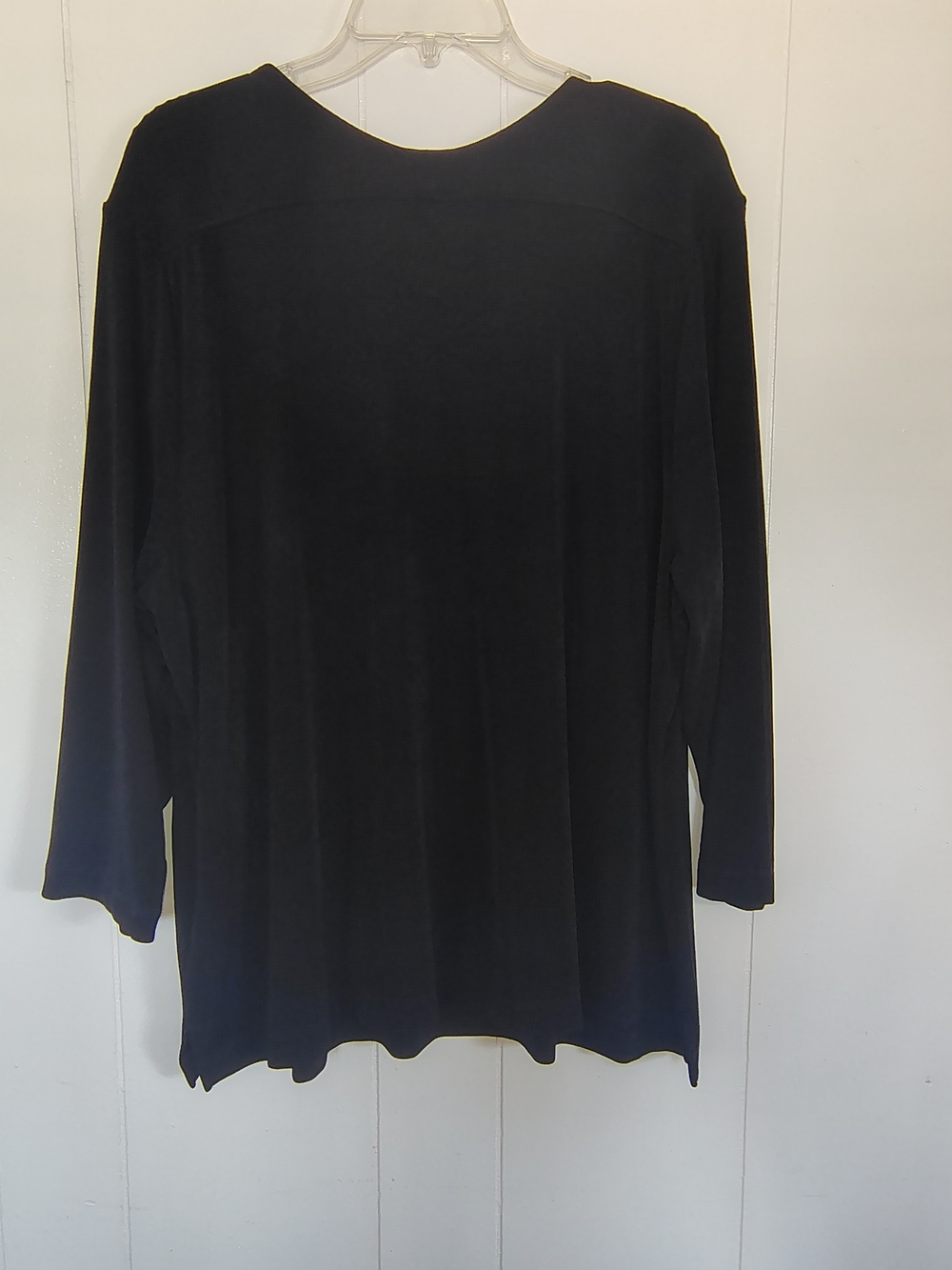 Chico's Black V-Neck Long Sleeve Tunic Top Size 4 (20 - 22) - Picture 3 of 10
